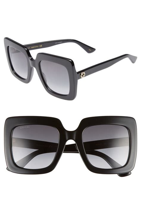 square frame metal glasses gucci|gucci 53mm designer sunglasses.